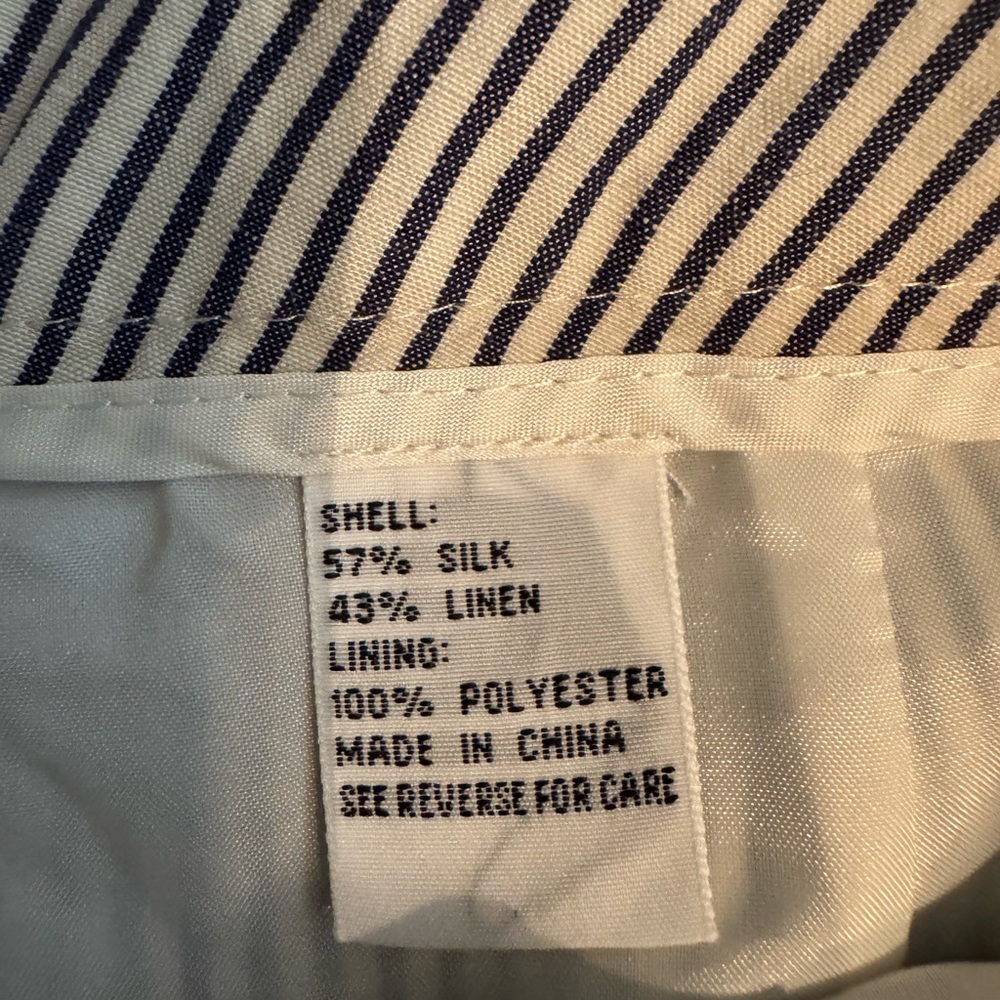 Talbots Womens Linen Silk Wide Leg Crop Pants 12 Nautical Coastal Quiet Luxury - Picture 6 of 8